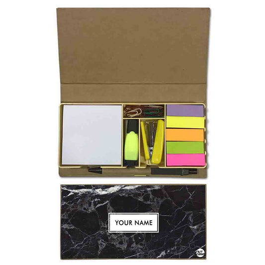 Personalized Stationery Gift Set for Adults - Marble Black Nutcase