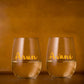 Personalized Printed Stemless Glasses With Gift Box Available in Black Pink Blue or Green Boxes