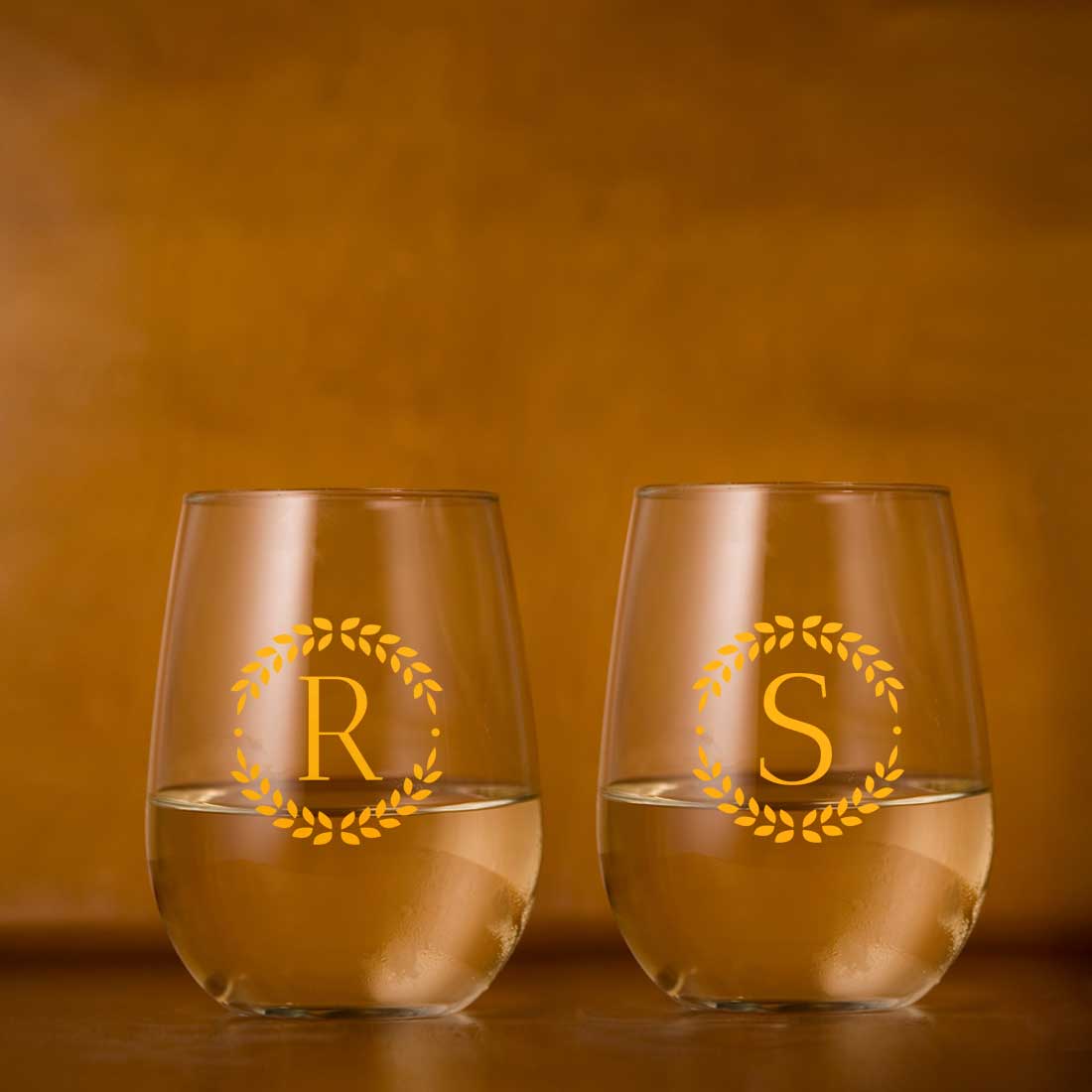 Personalised Bar Glasses Stemless With Gift Box Available in Black & Pink Boxes
