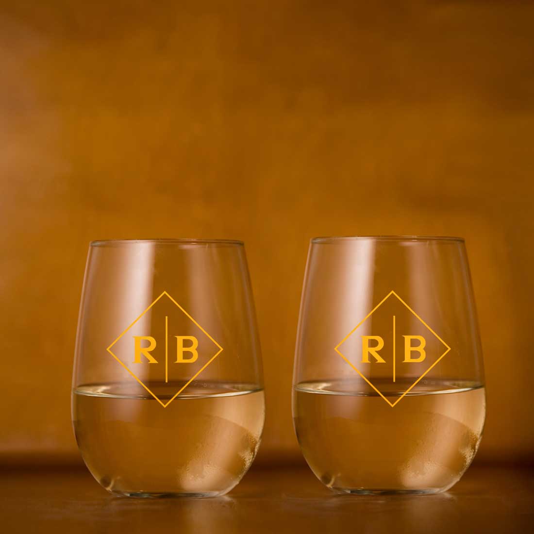 Customized Stemless Glasses Set of 2 With Gift Box