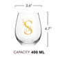 Personalized Cocktail Glass Single Custom Wine Glass - Monogram Floral