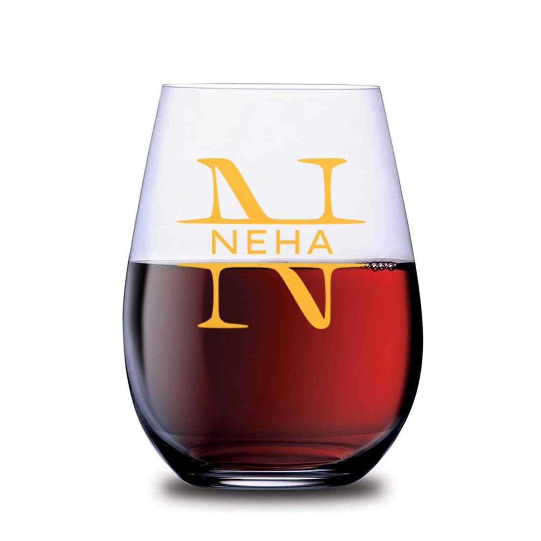 Personalized Drink Glass Custom Stemless Wine Glasses With Name  Monogram