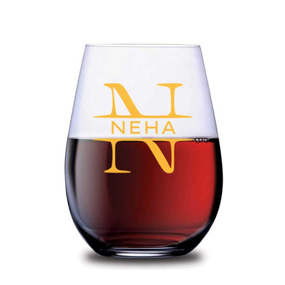 Personalized Drink Glass Custom Stemless Wine Glasses With Name  Monogram