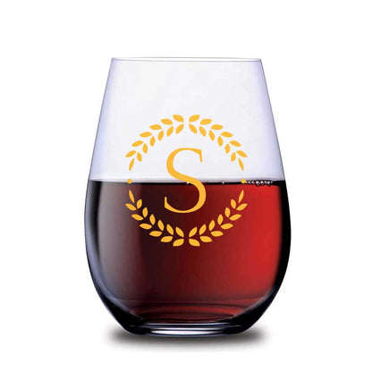 Personalized Bar Glasses Stemless Wine Glass With Name  - Monogram