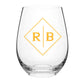 Personalized Wine Glass Single With Name - Initials