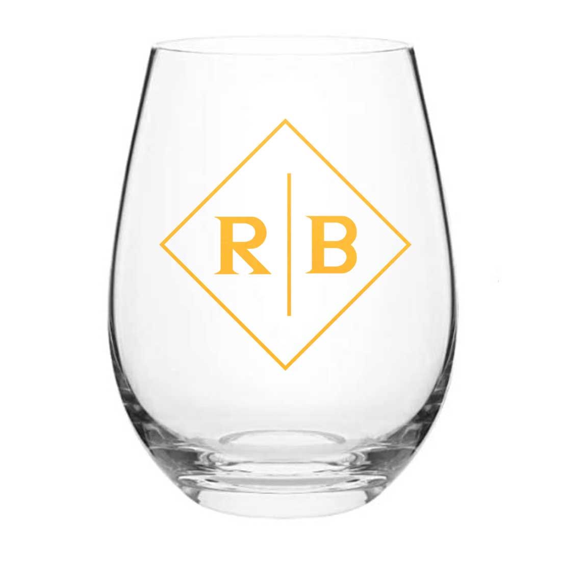 Personalized Wine Glass Single With Name - Initials
