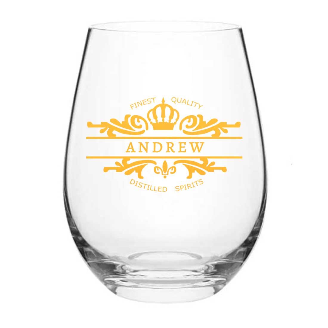 Personalized Drink Glass Custom Stemless Wine Whiskey Glasses - Add Name