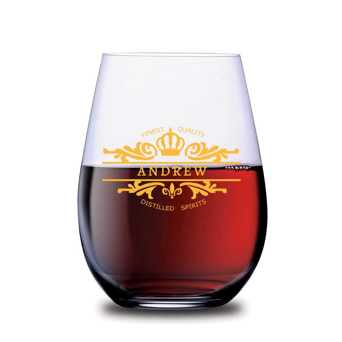 Personalized Drink Glass Custom Stemless Wine Whiskey Glasses - Add Name