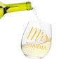 Personalized Bar Glasses Stemless Wine Glass With Name Perfect Gift for Wife - Mrs