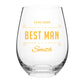 Personalised Glasses for Mocktails Unique Drinking Glasses - Best Man