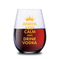 Personalized Modern Drinking Glasses Custom Stemless Vodka Glass With Name - Keep Calm
