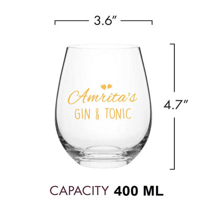 Customized Gin And Tonic Glasses Personalized Drink Glass - Add Name