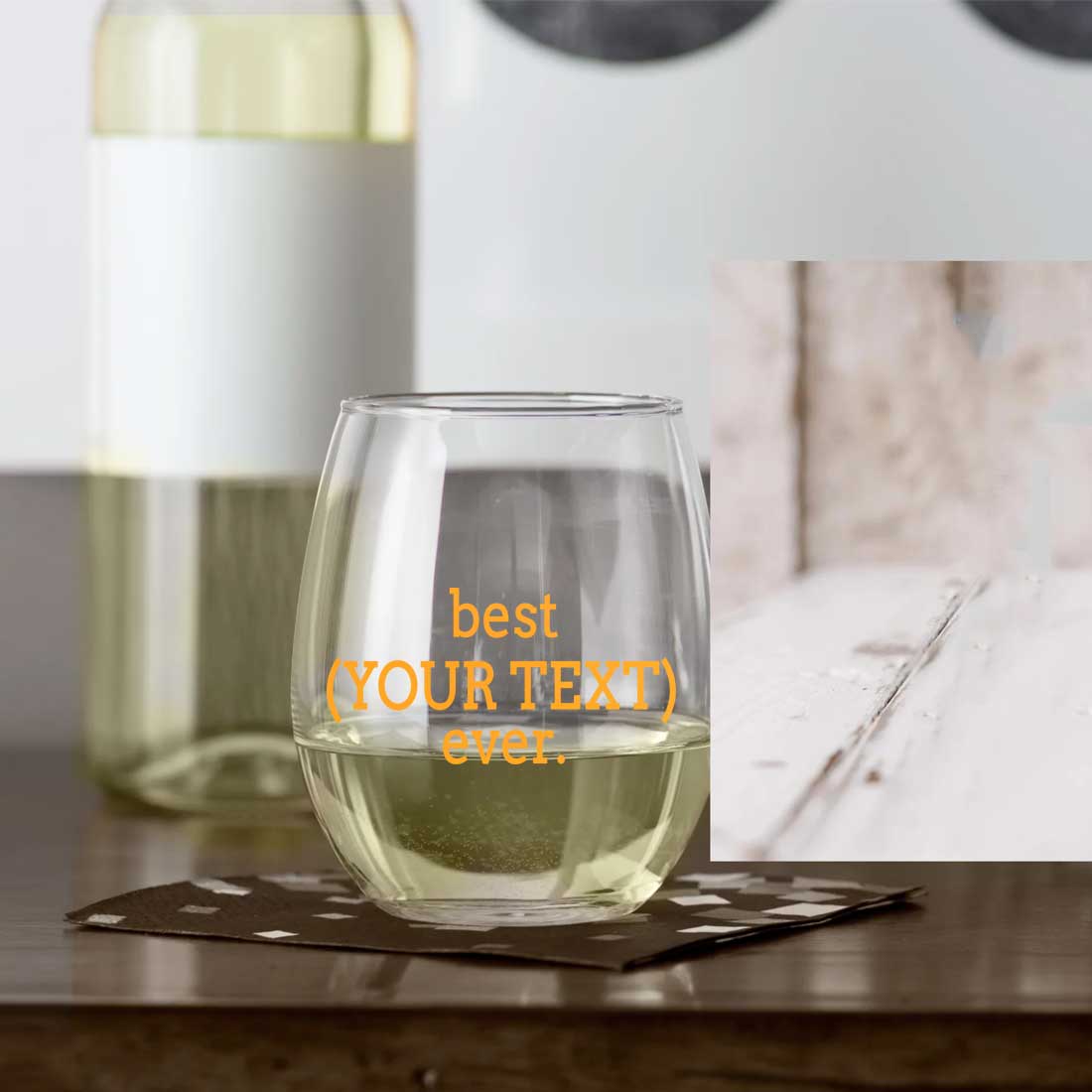 Personalized Stemless Wine Glass For Wines Whiskey Multipurpose Use - Add Your Text