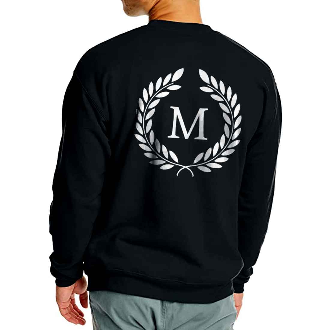 Personalized Black Sweatshirt for Men Full Sleeves - Monogram