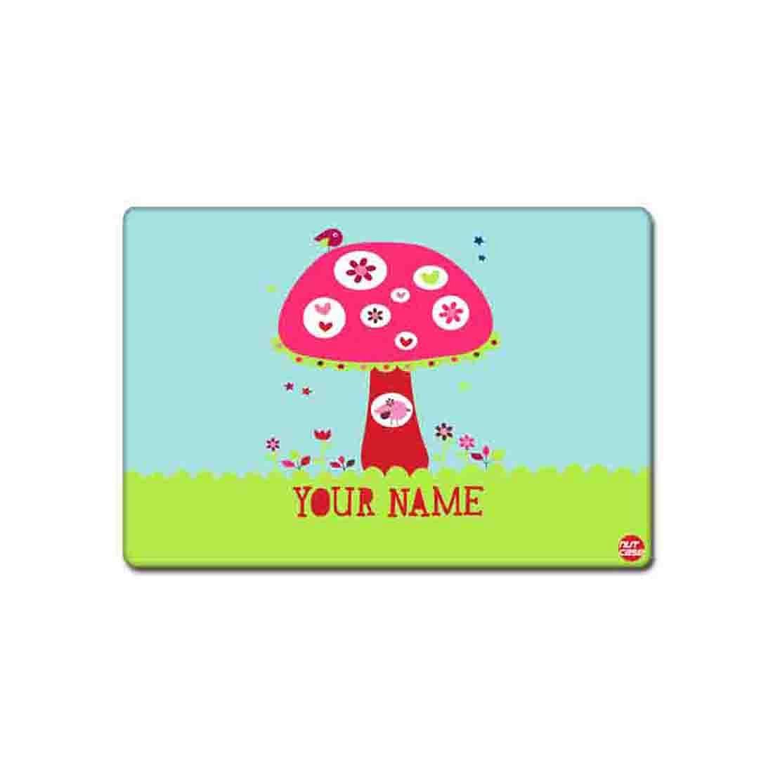 Personalized Fabric Table Mats For Kids - Cute Mushroom Nutcase