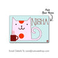 Personalized Fabric Table Mats For Kids  -  Cat Cup Milk Nutcase