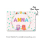 Personalized Fabric Table Mats For Kids  -  Floral & Owl Nutcase