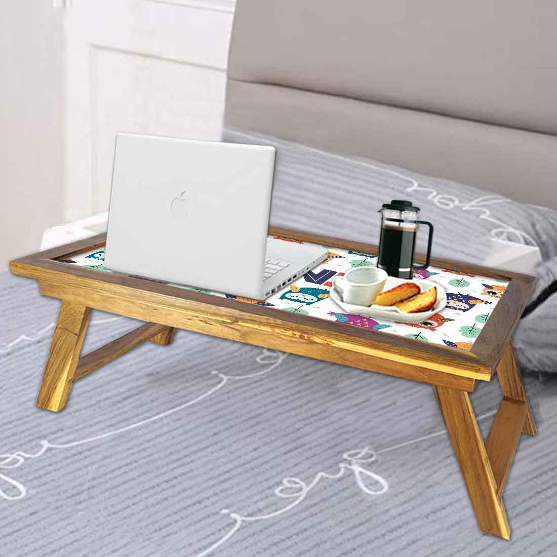 Custom-Made Foldable Bed Table - Cute Owl Nutcase