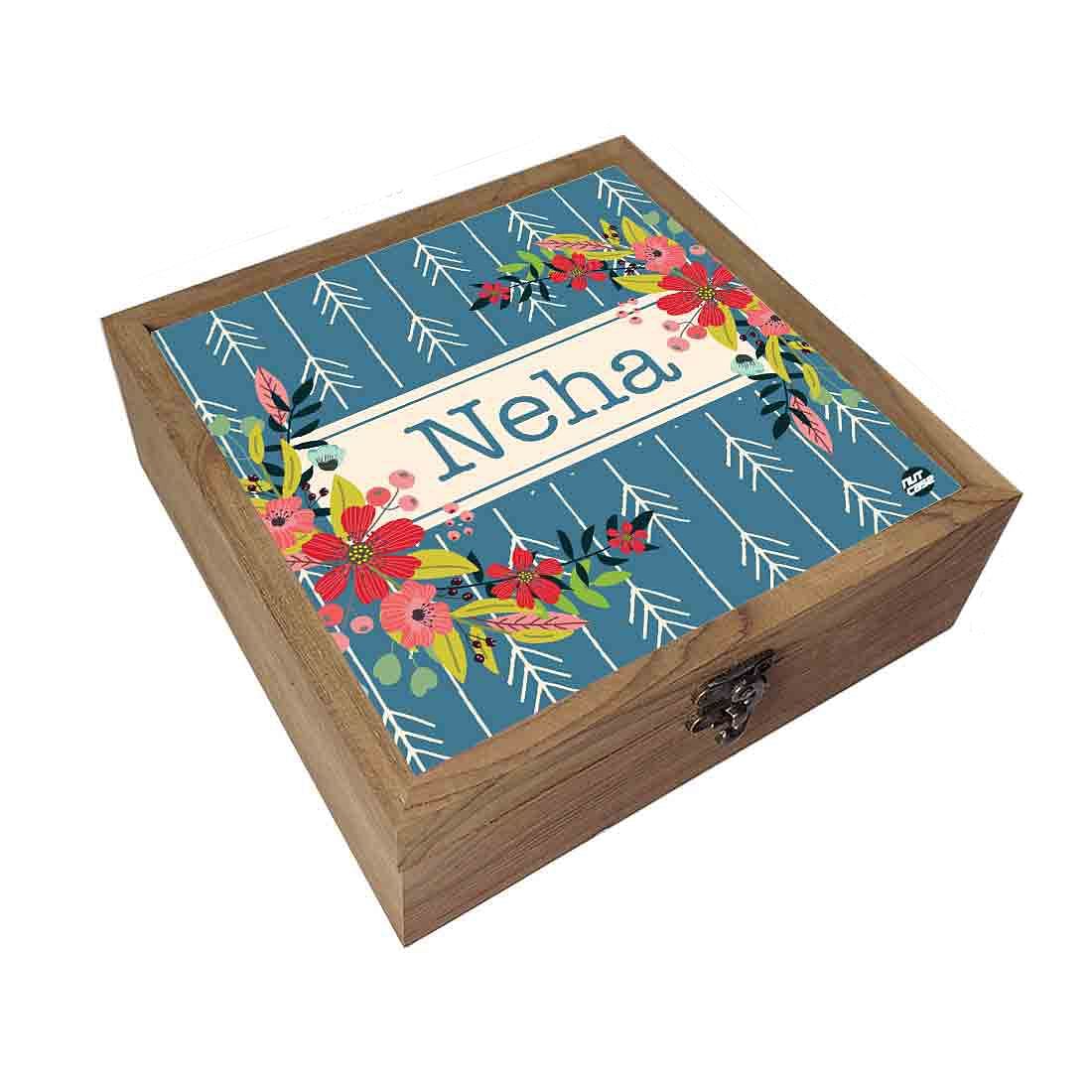 Personalized Jewellery Box for Women - Floral Arrow End Nutcase