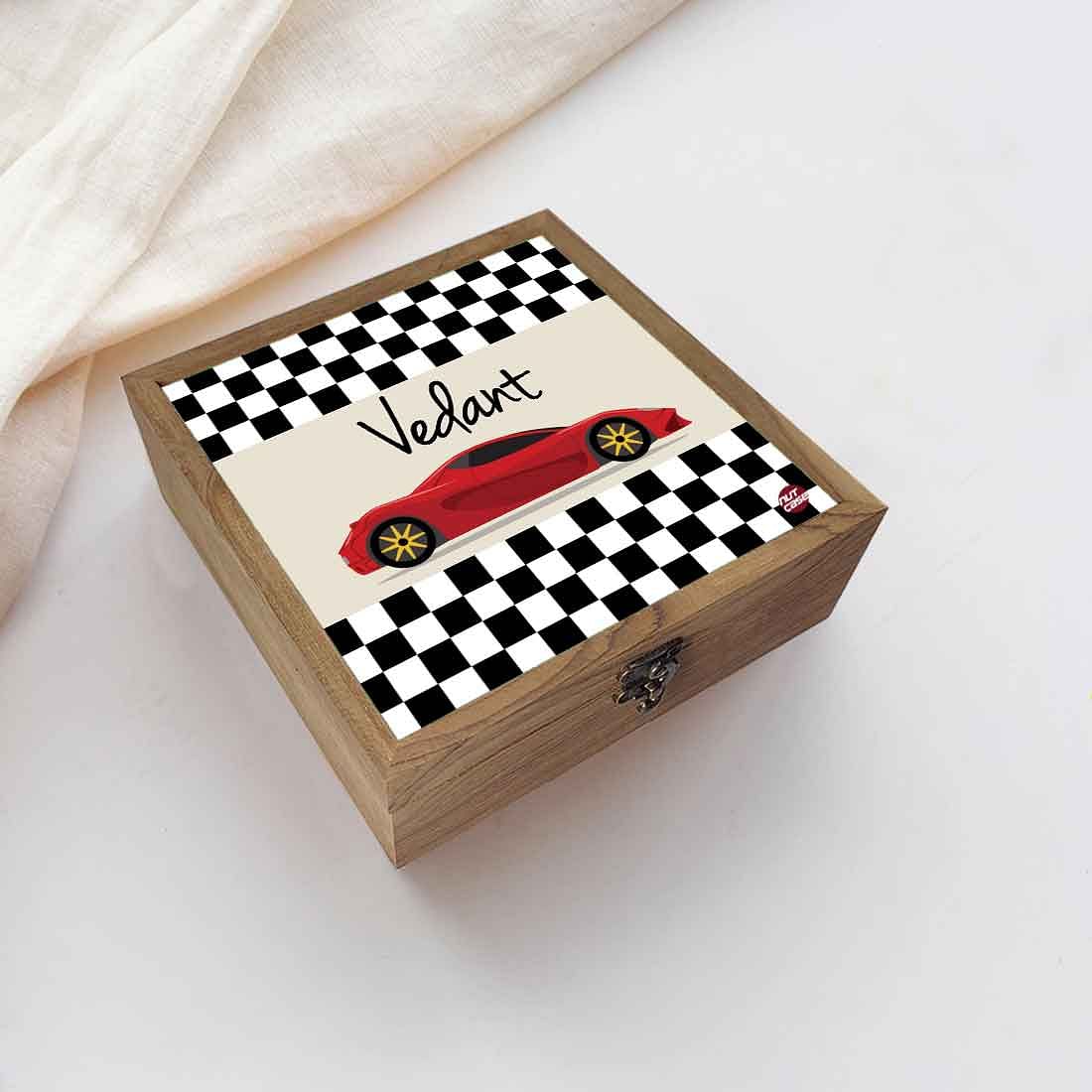 Customized Kids Cute Jewelry Boxes for Boys - Racing Car Nutcase