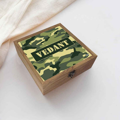 Customized Jewellery Makeup Storage for Women - Military Green Camouflage Nutcase