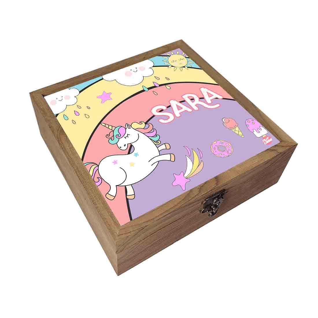 Kids Jewellery Box for Girls - Unicorn and Rainbow Nutcase