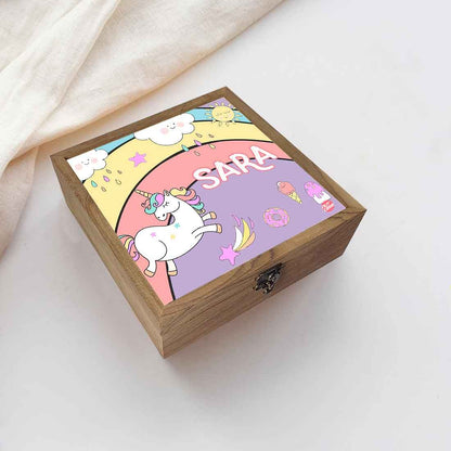 Kids Jewellery Box for Girls - Unicorn and Rainbow Nutcase