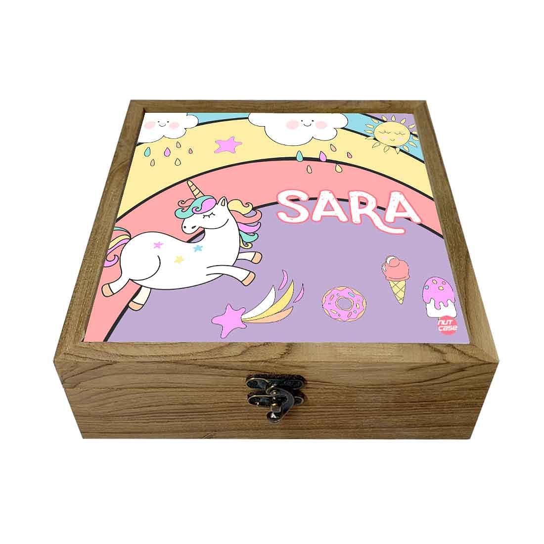 Kids Jewellery Box for Girls - Unicorn and Rainbow Nutcase