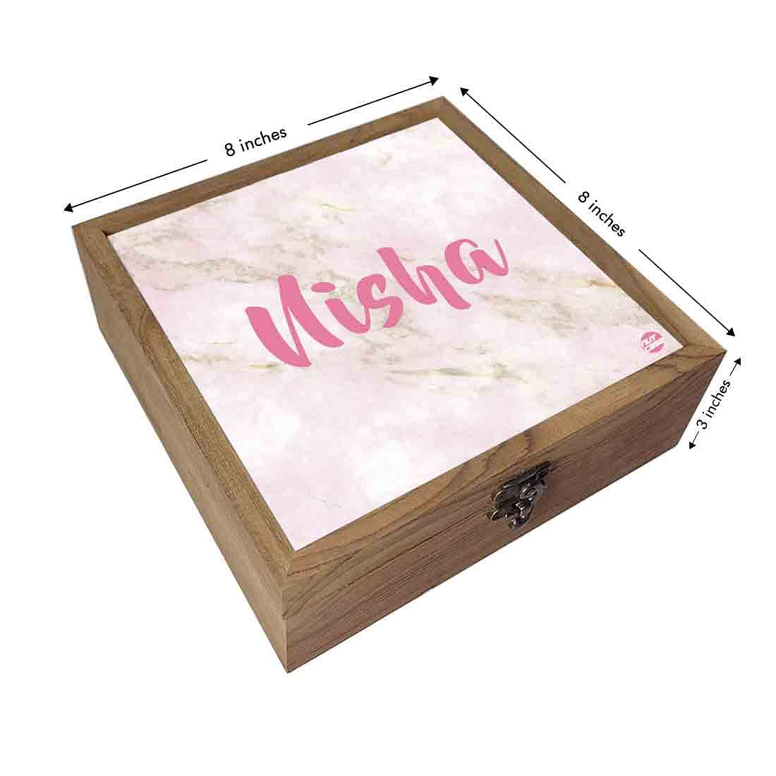 Customized Wooden Jewelry Box for Girls -  Pink Marble Nutcase