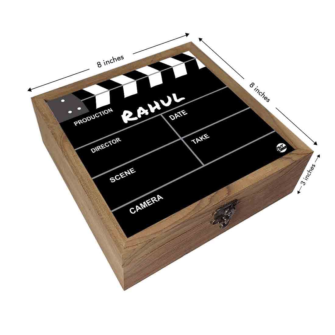 Personalized Wood Jewellery Box - Movie Clapboard Filmy Nutcase