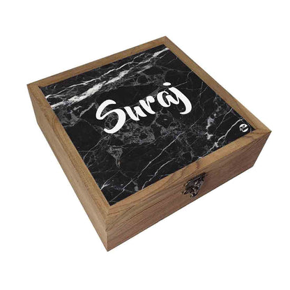 Personalized Jewellery Storage Box - Black Marble Nutcase