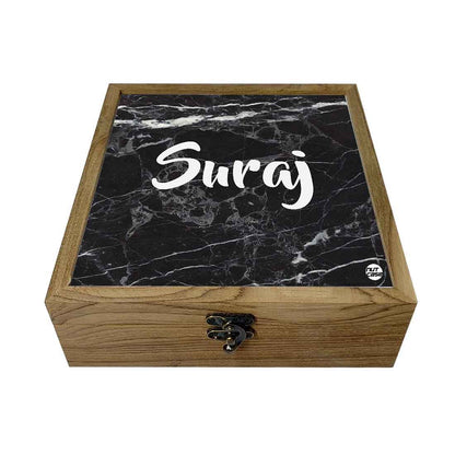 Personalized Jewellery Storage Box - Black Marble Nutcase