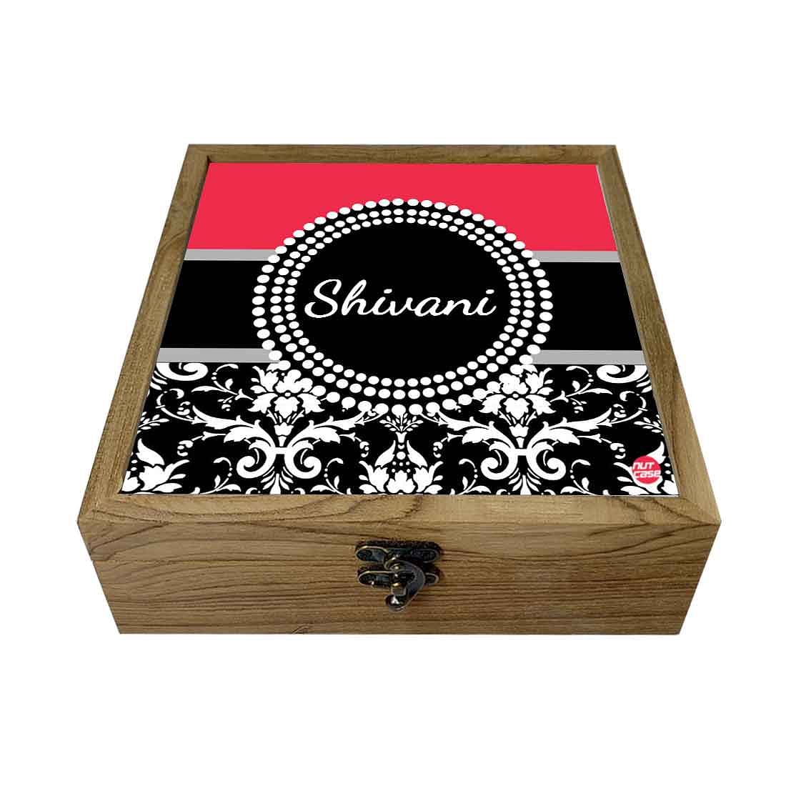 Customized Jewellery India Makeup Organizer Box - Damask Red Nutcase