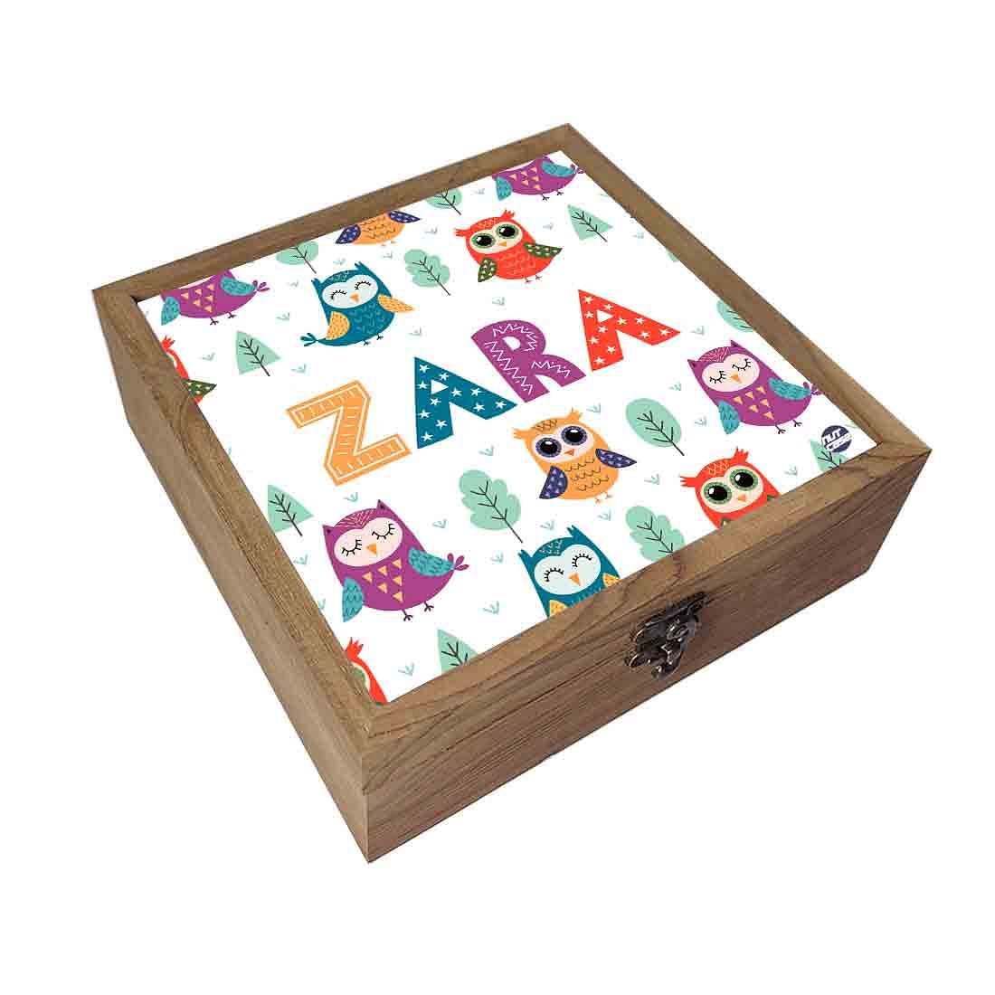 Pretty Personalized Jewellery Box for Girls - Owl and Tree Nutcase