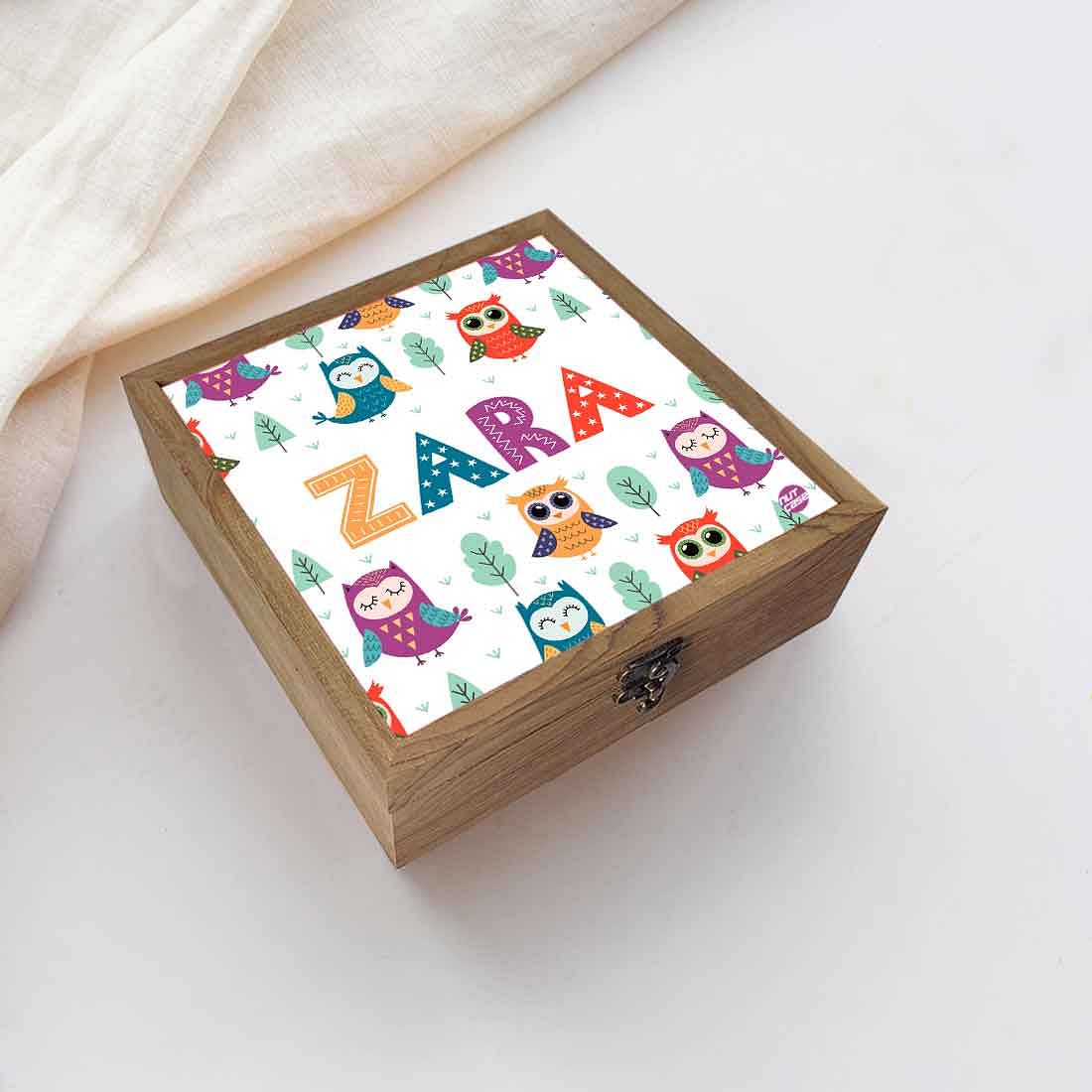 Pretty Personalized Jewellery Box for Girls - Owl and Tree Nutcase