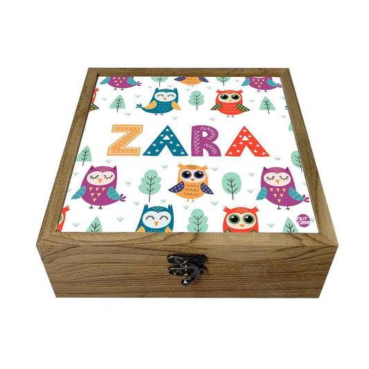 Pretty Personalized Jewellery Box for Girls - Owl and Tree Nutcase