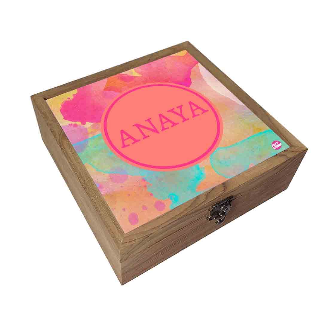 Personalized Jewellery Storage Box for Women - Multi Watercolor Nutcase