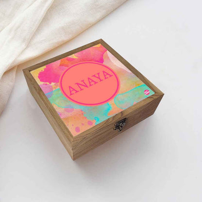 Personalized Jewellery Storage Box for Women - Multi Watercolor Nutcase