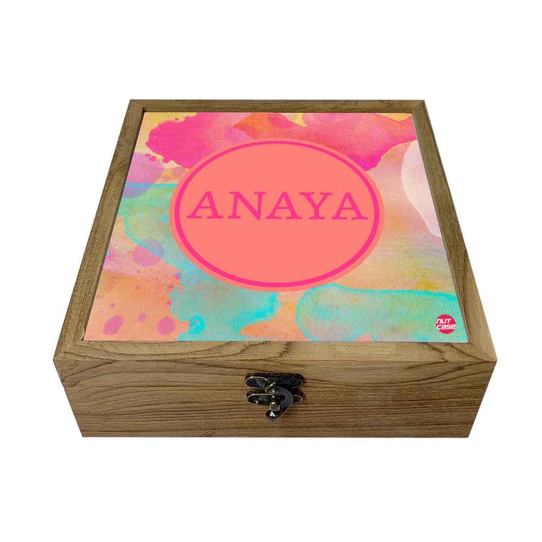 Personalized Jewellery Storage Box for Women - Multi Watercolor Nutcase