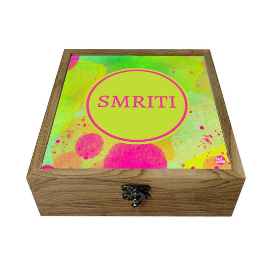 Customized Earring Box for Girls - Green Watercolor Nutcase