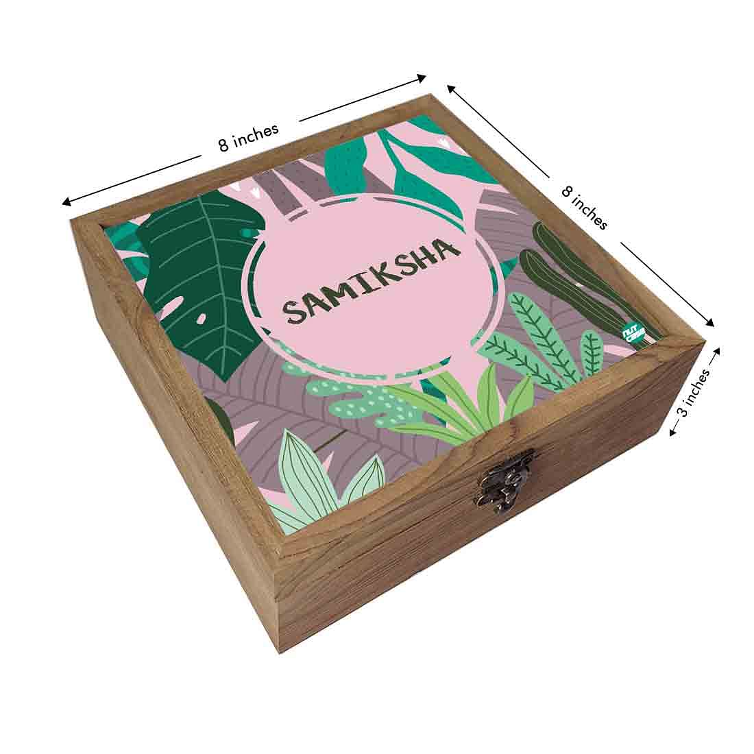 Personalised Wooden Jewelry Box Makeup Organizer - Tropical Vibes Nutcase