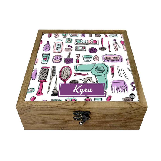 Personalized Wooden Jewellery Box for Women - Makeup Jewellery Nutcase