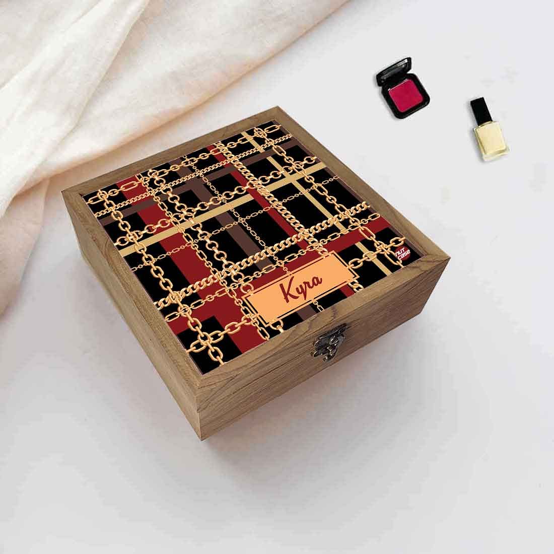Personalised Jewellery Makeup Organizer - Golden Chain Nutcase
