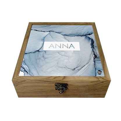 Customized Jewellery Box With Name - Gray Ink Watercolor Nutcase