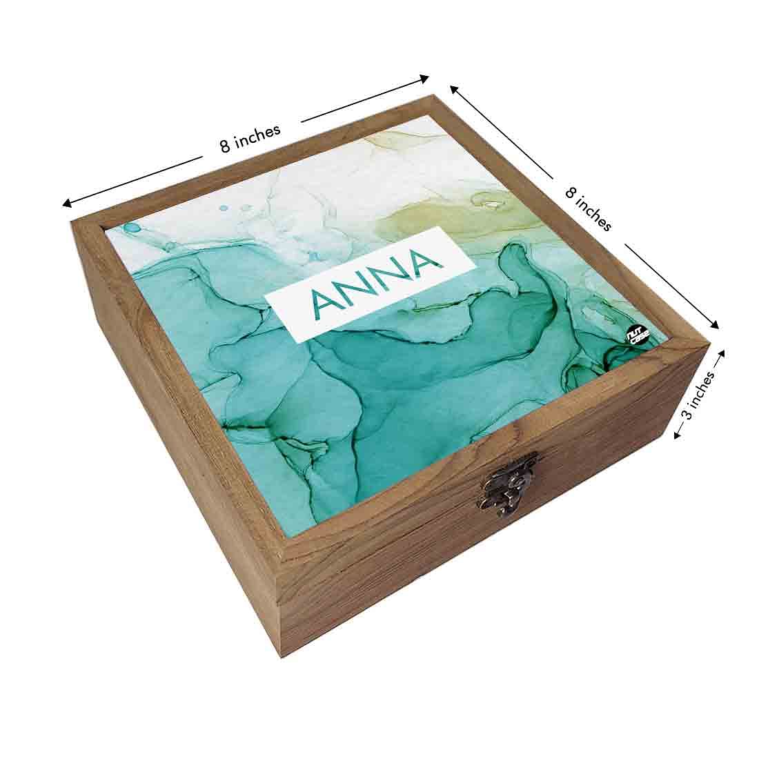 Customized Accessories Box Organizer - Green Ink Watercolor Nutcase