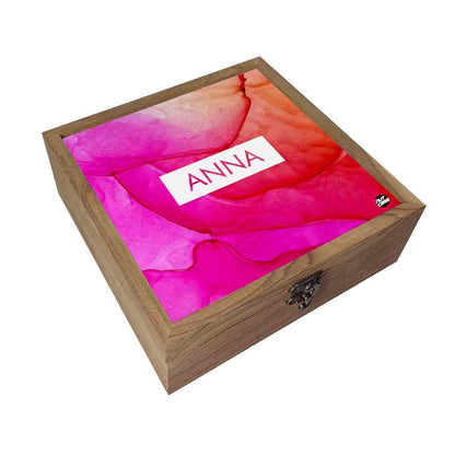 Personalized Jewellery Box for Women - Pink Watercolor Nutcase