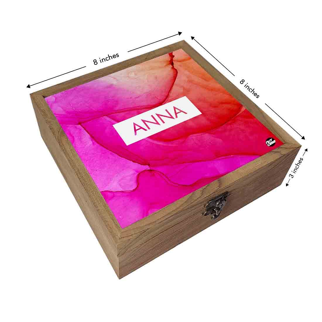 Personalized Jewellery Box for Women - Pink Watercolor Nutcase
