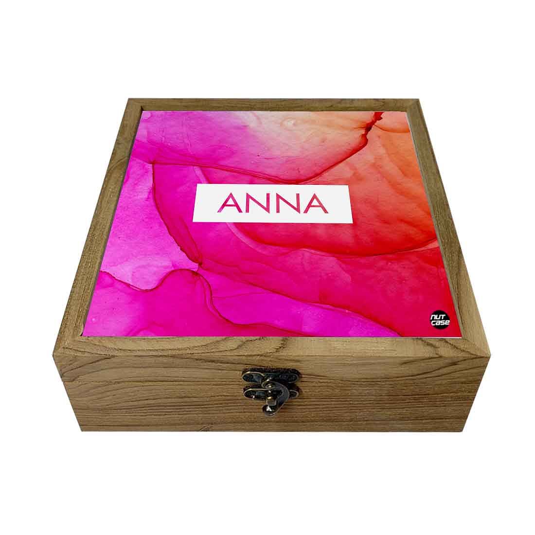 Personalized Jewellery Box for Women - Pink Watercolor Nutcase