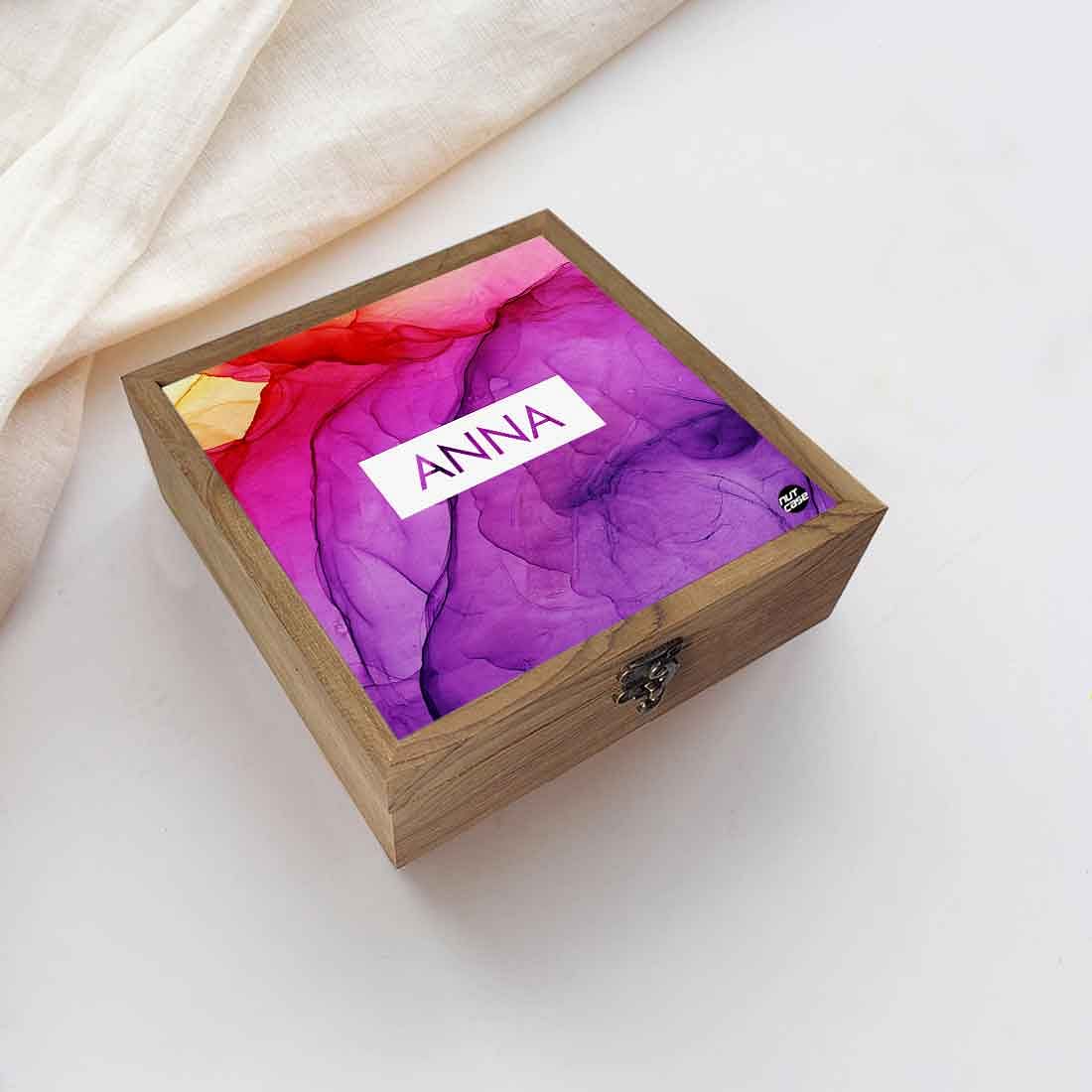 Customized Jewellery Organizer Box or Women - Purple Watercolor Nutcase