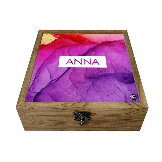 Customized Jewellery Organizer Box or Women - Purple Watercolor Nutcase